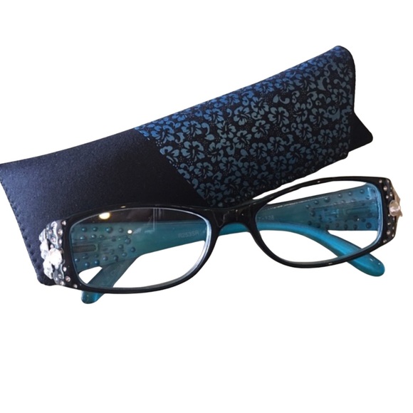 Accessories - Reading Glasses +2.25 Black with Crystals